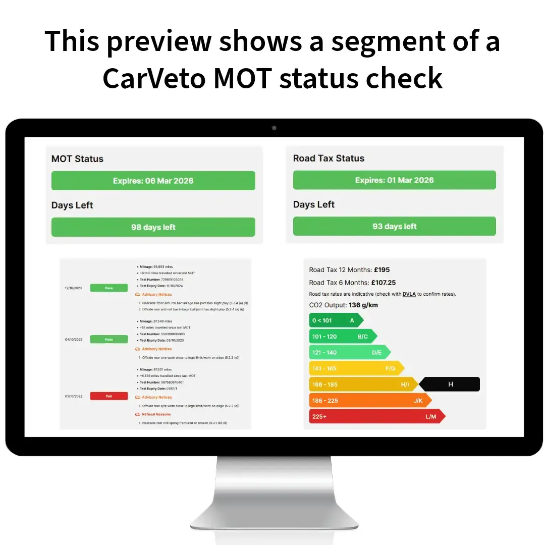 Verify car MOT status and tax class with a number plate